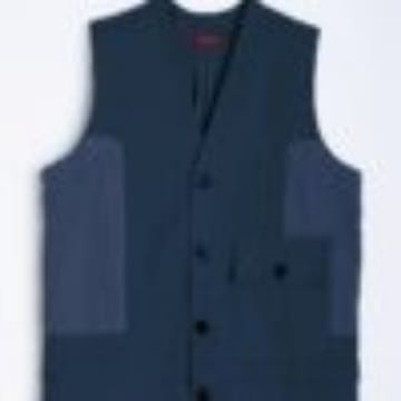 Homecore Navy Waistcoat In Blue