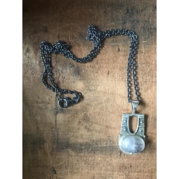 Collardmanson Luna Necklace In Silver In Metallic