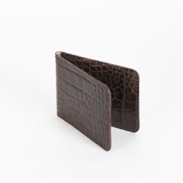 Kate Sheridan Chocolate Croc Fold Wallet