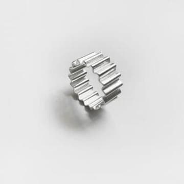 Olivia Taylor Ondulée Ring | Wide | Recycled Sterling Silver In Metallic
