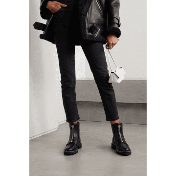 Rag & Bone Rag Bone Shiloh Leather Zip Boot In Black