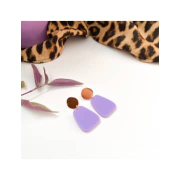 Sept Cinq Lilac Amphore Clip Earrings