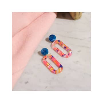 Sept Cinq Party Blue And Frida Earrings In Multi
