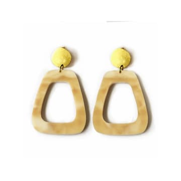 Sept Cinq Latte Gold Anchor Clip Earrings