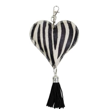 Maison Nomade Zebra Heart Keychain