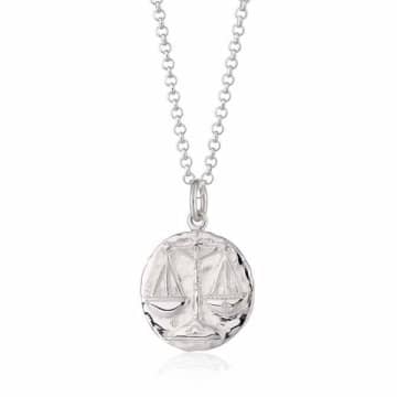 Scream Pretty Silver Libra Zodiac Necklace In Metallic