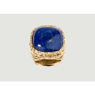 Shop Aurelie Bidermann Miki Lapis Lazuli Gold Plated Ring