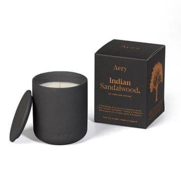Aery Indian Sandalwood Candle In Black