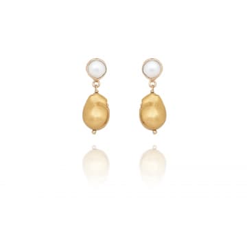 Atelier Mon Gold Baroque Pearl Seed Earrings
