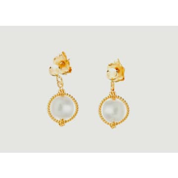 Yay Gold Swan Cultured Pearls Stud Earrings