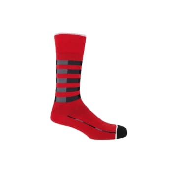 Peper Harow Quad Stripe Socks In Red