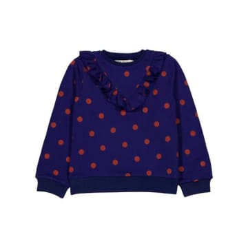 Hello Simone Kids' Albertine Dots Blue Sweatshirt Top