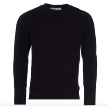 Barbour White Label Black Tynedale Sweater In Black/black