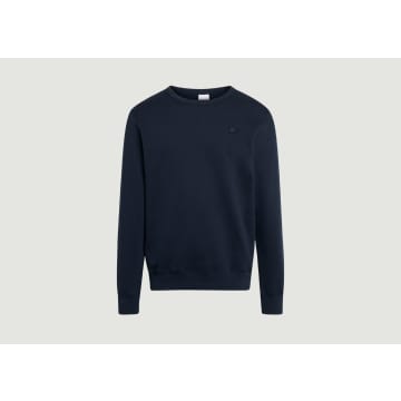 Knowledge Cotton Apparel Navy Blue Elm Basic Sweatshirt