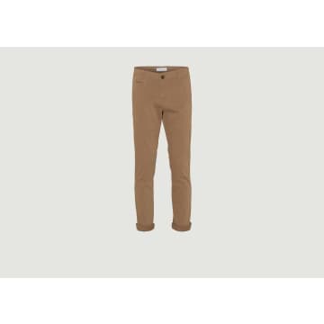 Knowledge Cotton Apparel Tuffet Beige Chuck Straight Cut Chino Trousers In Neturals