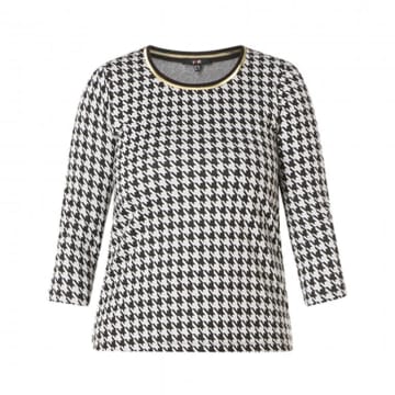 Yest 32631 Black/white Houndstooth Top