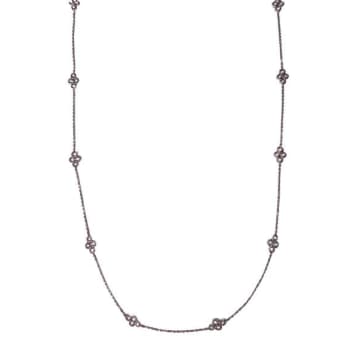 Icandi Rocks Silver Luna Drops Cluster Necklace In Metallic