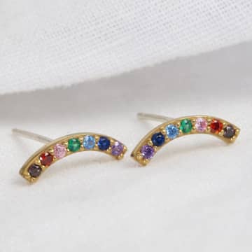 Lisa Angel Rainbow Curve Stud Earrings