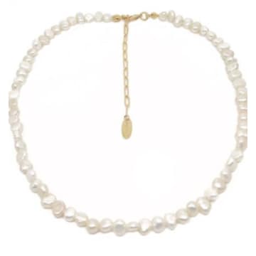White Leaf White Freshwater Pearl Choker Necklace