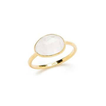 Dlirio White Moon Stone Ring