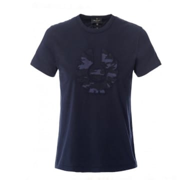 Belstaff Applique Camo T-shirt In Dark Ink In Blue