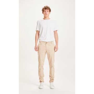 Knowledge Cotton Apparel Light Feather Gray 70234 Joe Slim Stretched Chino Pant