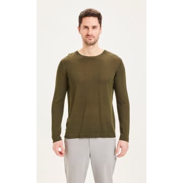 Knowledge Cotton Apparel Forrest Night 80619 Forrest O-neck Basic Tencel Knit Sweater