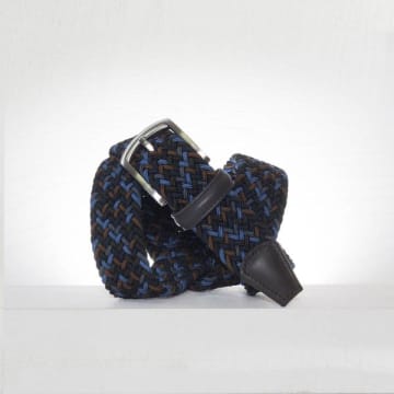Anderson's Woven Textile Belt Navy Black Brown Blue 3 5 Cm
