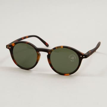 Izipizi #d The Iconic Round Style Sunglasses With Green Lenses In Tortoise Brown