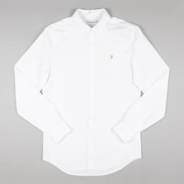 Farah Brewer Slim Fit Organic Cotton Oxford Shirt In White