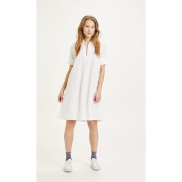 Knowledge Cotton Apparel Bright White 900007 Azalea Shirt Dress