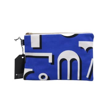 Ding Ding Factory Design Cotton Pouch In Blue