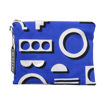Ding Ding Factory Design Cotton Pouch In Blue