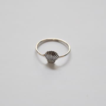 Bon Bon Fistral Silver Shell Ring In Metallic