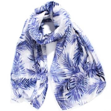 Msh Tropical Palm Scarf In Blue