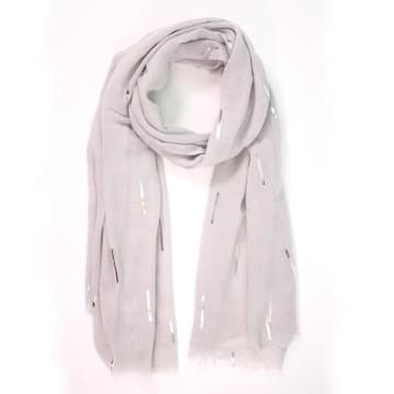 Msh Foil Matchstick Scarf In Grey