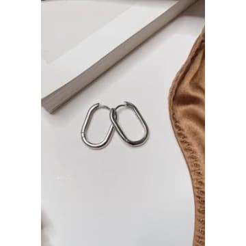 Formation Olivia Oval Silver Hoops In Metallic