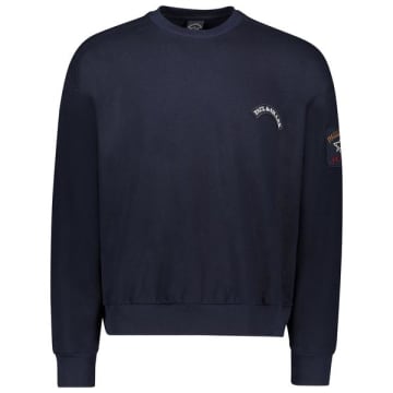 Paul & Shark Navy Swearshirt With Iconic Badge In Blue