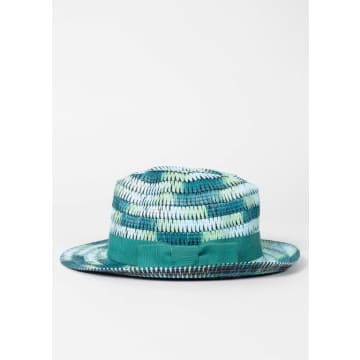 Paul Smith Turquoise Space Dye Trilby Hat In Blue