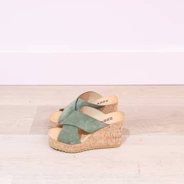 220v Cork Sandal In Green