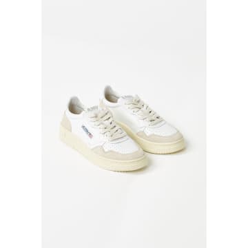 Autry Low White Leather Suede Sneakers Womens