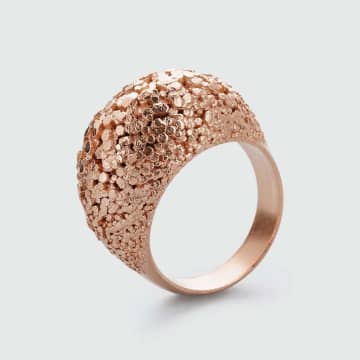 Radian Jewellery Crystal Ring | Brass | Rosegold In Rose Gold