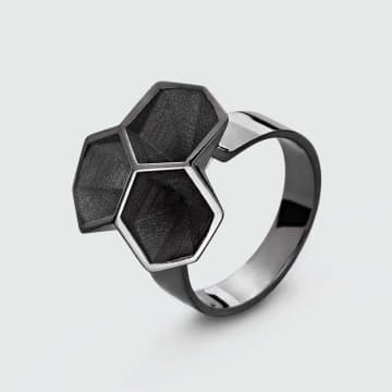 Radian Jewellery Calyx Ring | 925 Silver | Black Rhodium