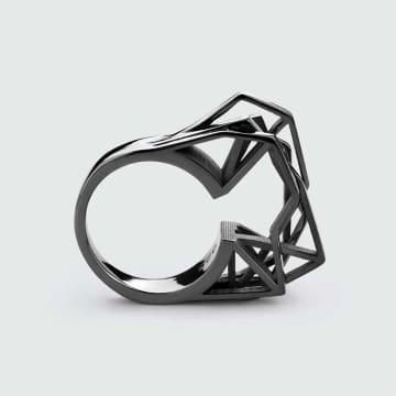 Radian Jewellery Solitaire Ring | 925 Silver | Black Rhodium