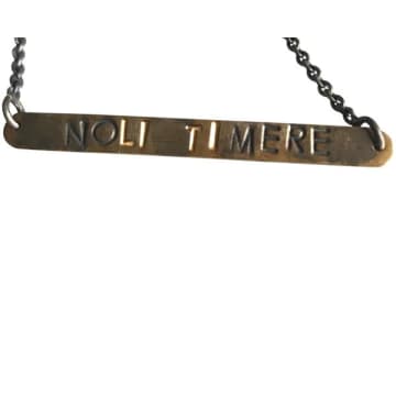 Window Dressing The Soul Noli Timere Mixed Finish 925 Silver Necklace In Metallic