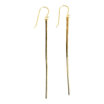 Window Dressing The Soul Gold Long Hammered Silver Post Hook Earrings