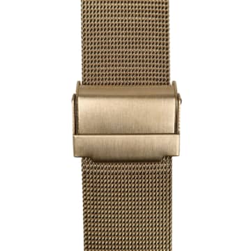 Black Bough Yellow Gold Plated Milanese Fine Mesh Watch Bracelet In Black