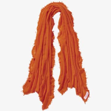 Pur Schoen Hand Felted Cashmere Soft Scarf Orange + Gift In Orange/orange