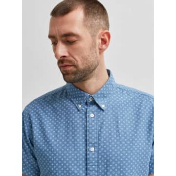 Selected Homme Selected Man Blue Shirt With Reasons