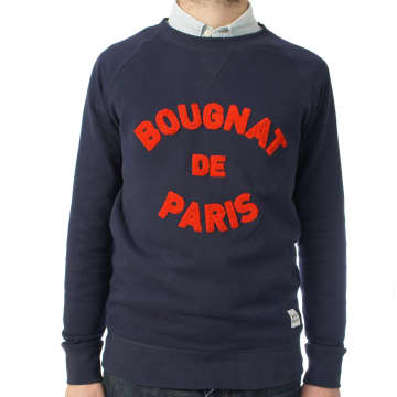 Marcel & Maurice Bougnat De Paris Navy Sweatshirt With Red Embroidery In Blue
